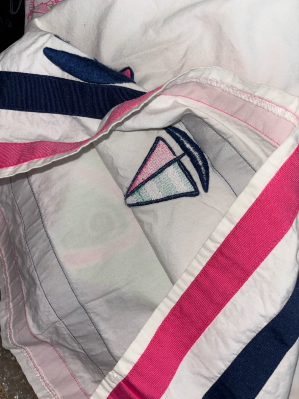Gymboree White Dress with Pink and Navy Sailboat Trim - Picture 3 of 5